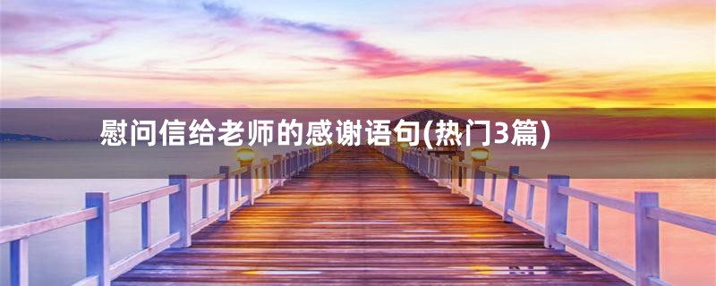 慰问信给老师的感谢语句(热门3篇)