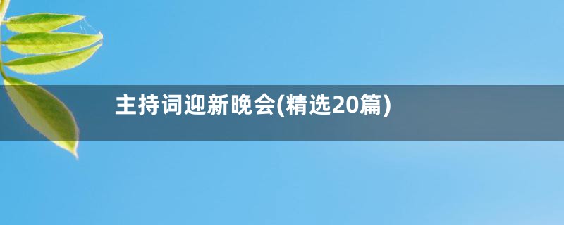 主持词迎新晚会(精选20篇)