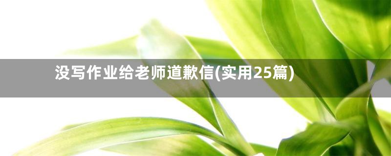 没写作业给老师道歉信(实用25篇)