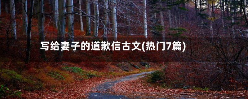 写给妻子的道歉信古文(热门7篇)