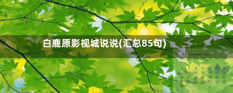 白鹿原影视城说说(汇总85句)