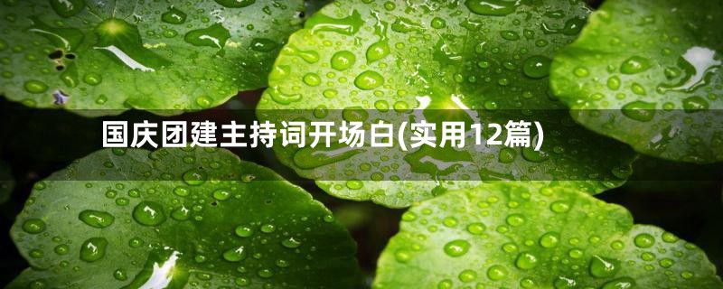 国庆团建主持词开场白(实用12篇)