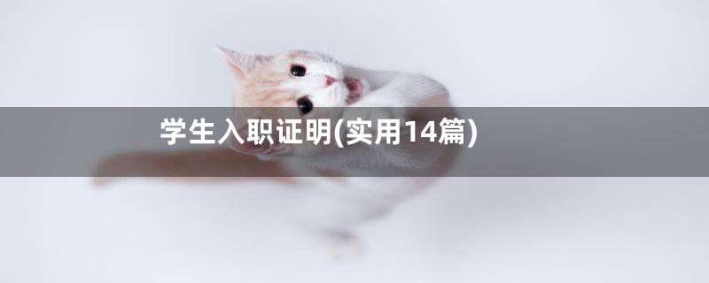 学生入职证明(实用14篇)