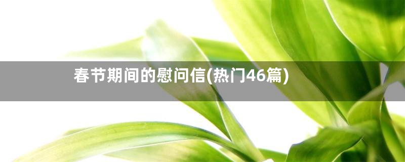 春节期间的慰问信(热门46篇)