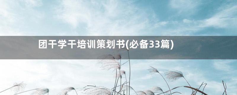 团干学干培训策划书(必备33篇)