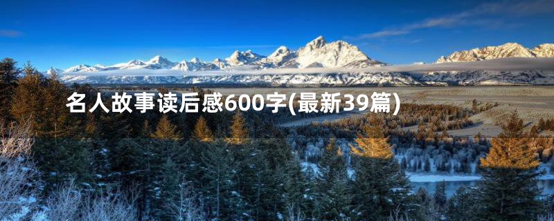 名人故事读后感600字(最新39篇)