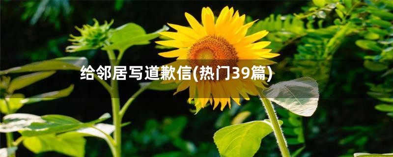 给邻居写道歉信(热门39篇)