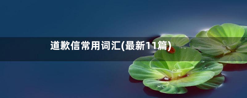 道歉信常用词汇(最新11篇)