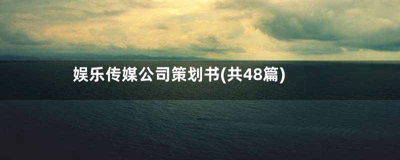 娱乐传媒公司策划书(共48篇)