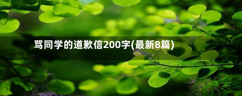 骂同学的道歉信200字(最新8篇)