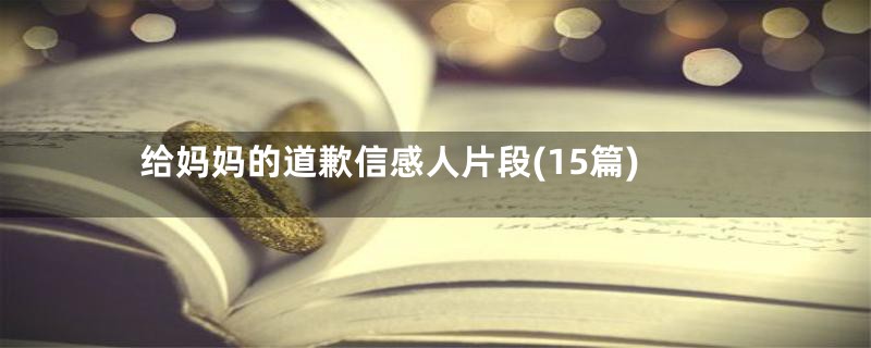 给妈妈的道歉信感人片段(15篇)