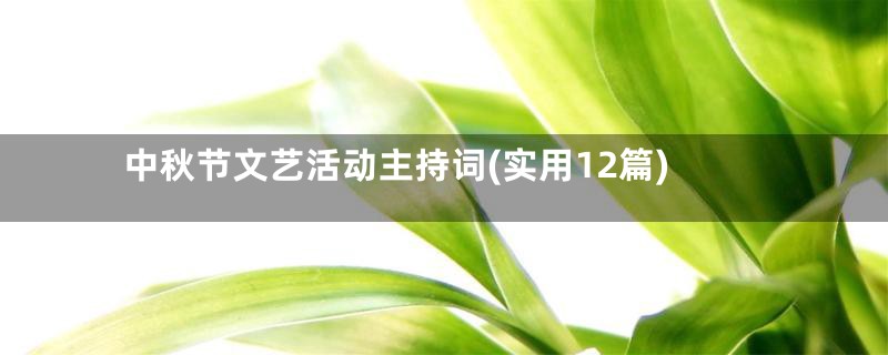 中秋节文艺活动主持词(实用12篇)