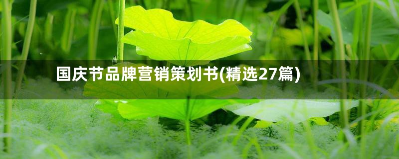 国庆节品牌营销策划书(精选27篇)