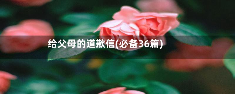 给父母的道歉信(必备36篇)