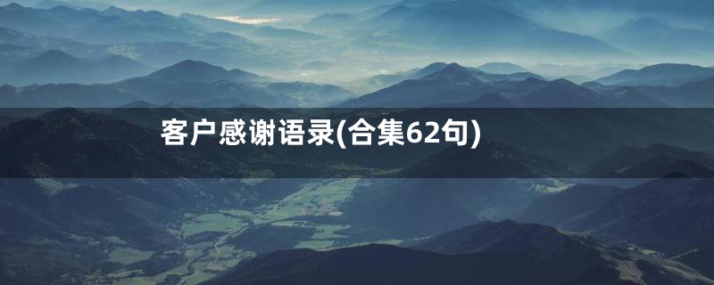 客户感谢语录(合集62句)