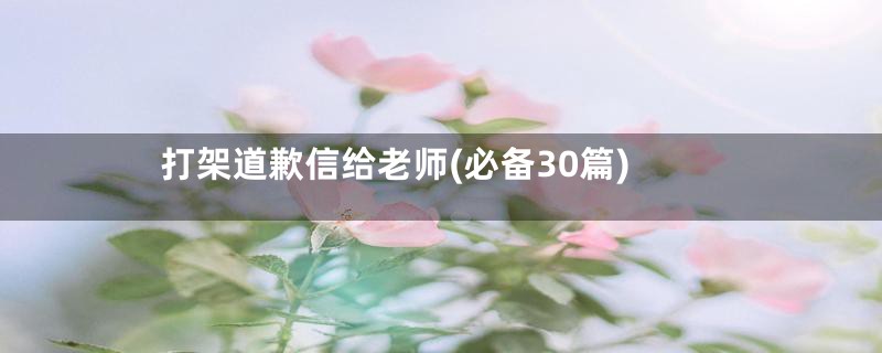 打架道歉信给老师(必备30篇)