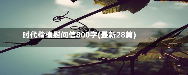 时代楷模慰问信800字(最新28篇)