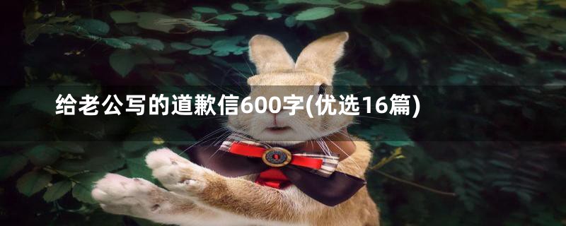 给老公写的道歉信600字(优选16篇)