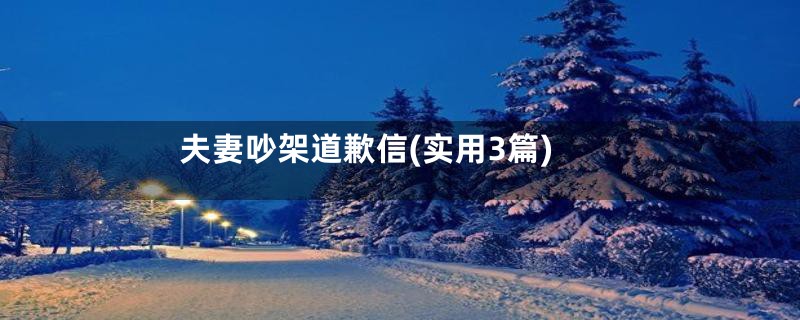 夫妻吵架道歉信(实用3篇)