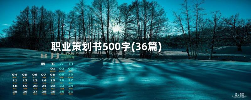 职业策划书500字(36篇)