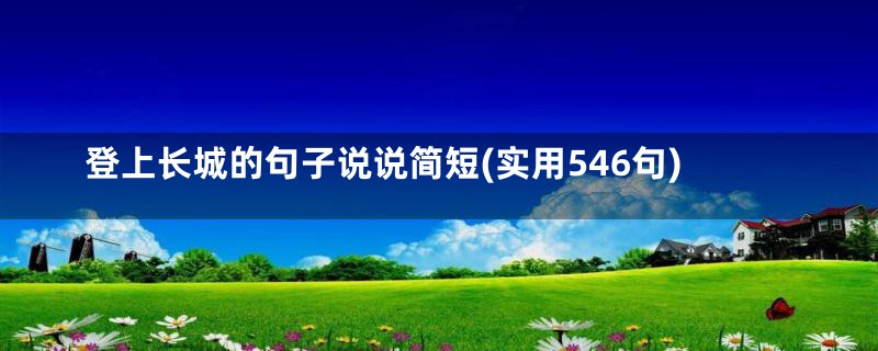 登上长城的句子说说简短(实用546句)