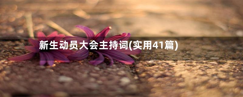 新生动员大会主持词(实用41篇)