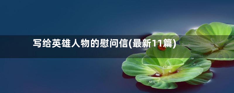 写给英雄人物的慰问信(最新11篇)