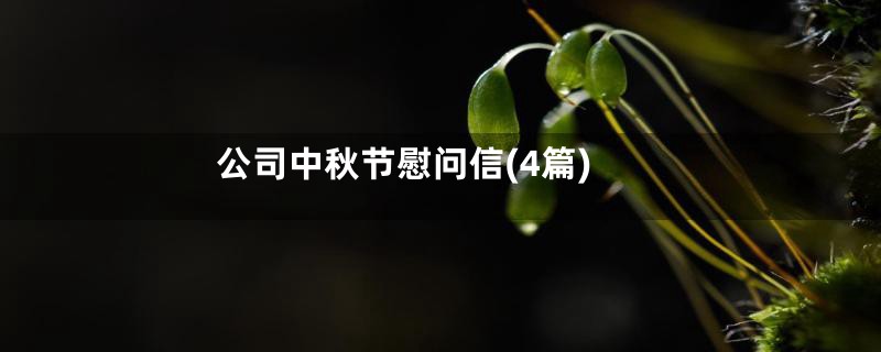 公司中秋节慰问信(4篇)