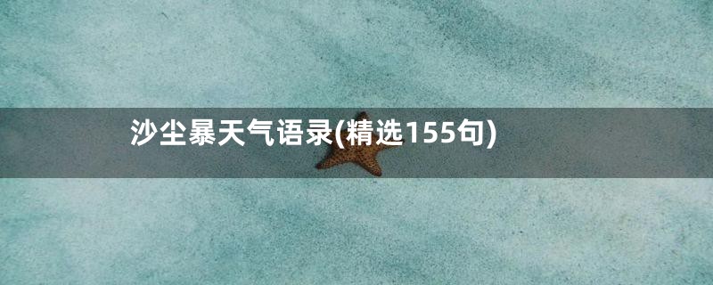 沙尘暴天气语录(精选155句)