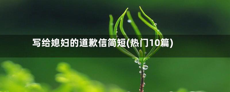 写给媳妇的道歉信简短(热门10篇)