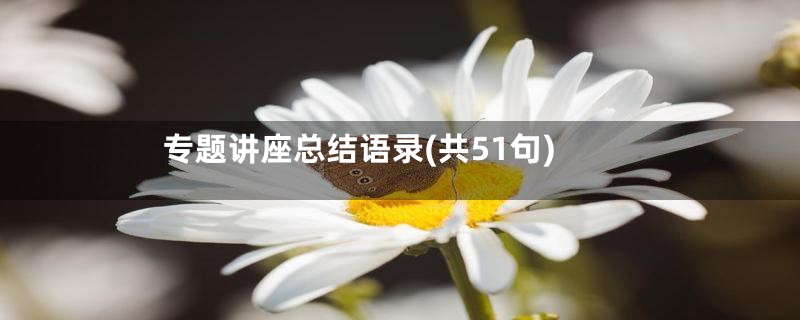 专题讲座总结语录(共51句)