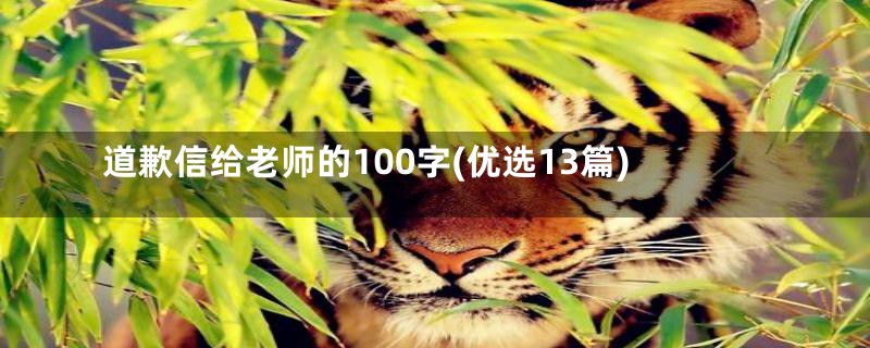 道歉信给老师的100字(优选13篇)