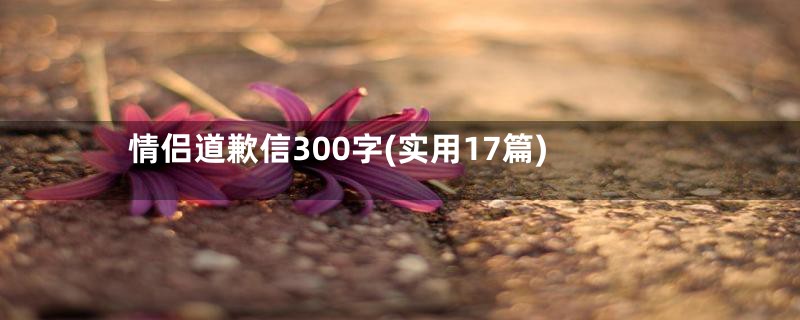 情侣道歉信300字(实用17篇)