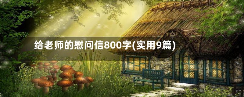 给老师的慰问信800字(实用9篇)