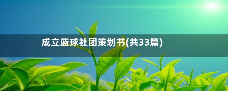 成立篮球社团策划书(共33篇)