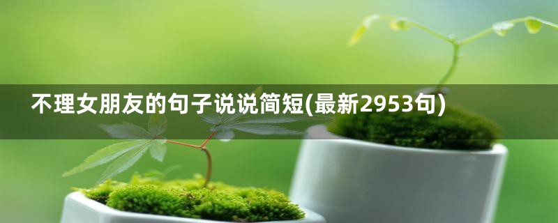 不理女朋友的句子说说简短(最新2953句)