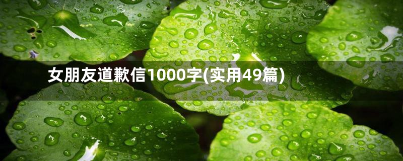 女朋友道歉信1000字(实用49篇)