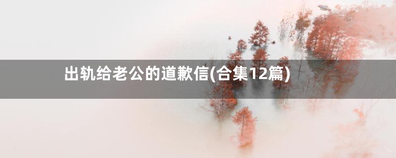 出轨给老公的道歉信(合集12篇)