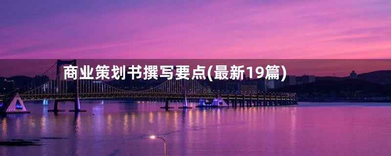 商业策划书撰写要点(最新19篇)