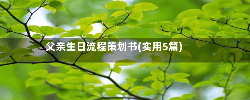 父亲生日流程策划书(实用5篇)