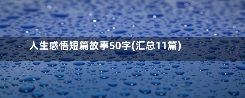 人生感悟短篇故事50字(汇总11篇)