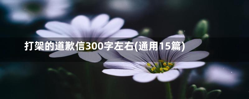 打架的道歉信300字左右(通用15篇)