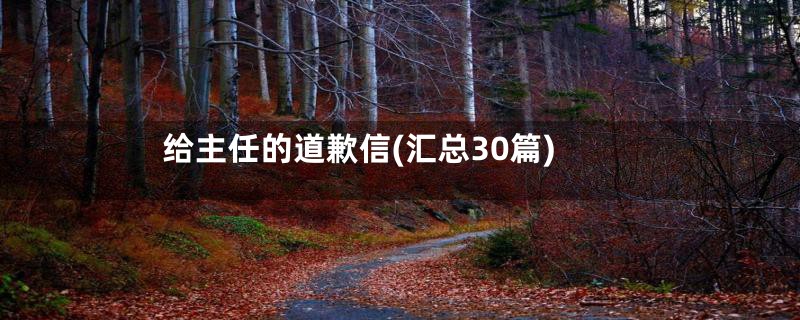 给主任的道歉信(汇总30篇)