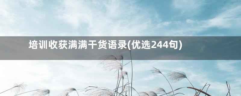 培训收获满满干货语录(优选244句)