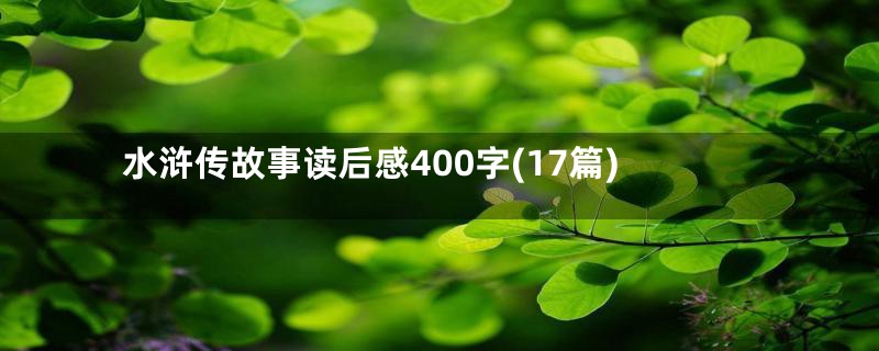 水浒传故事读后感400字(17篇)