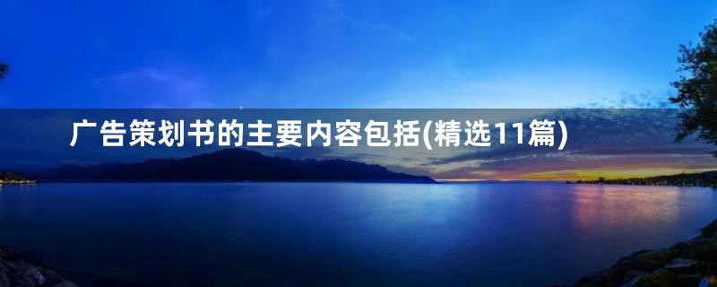 广告策划书的主要内容包括(精选11篇)