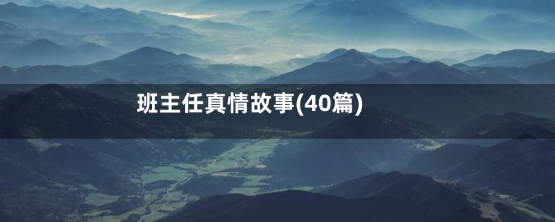 班主任真情故事(40篇)