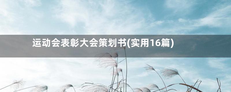 运动会表彰大会策划书(实用16篇)