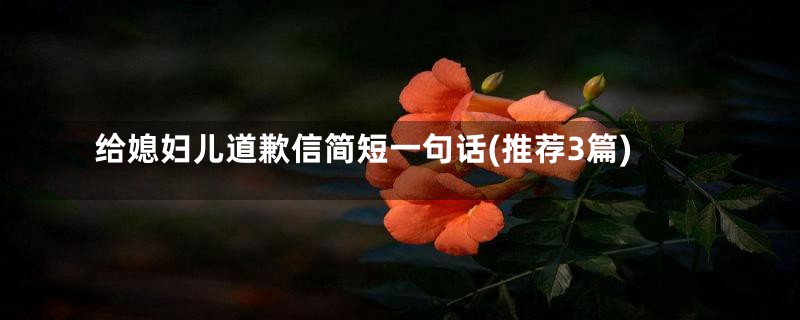 给媳妇儿道歉信简短一句话(推荐3篇)