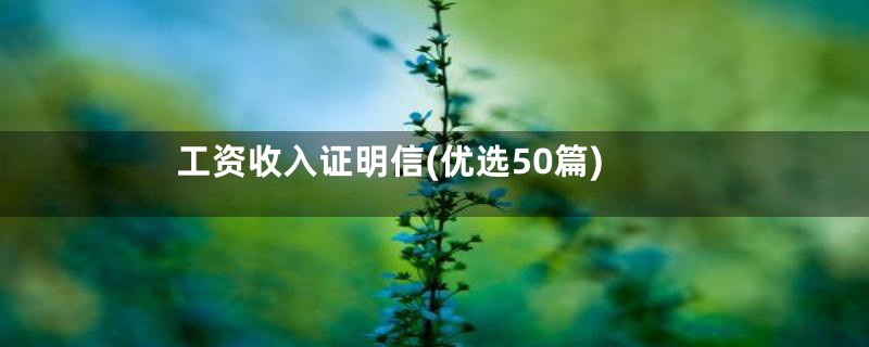 工资收入证明信(优选50篇)